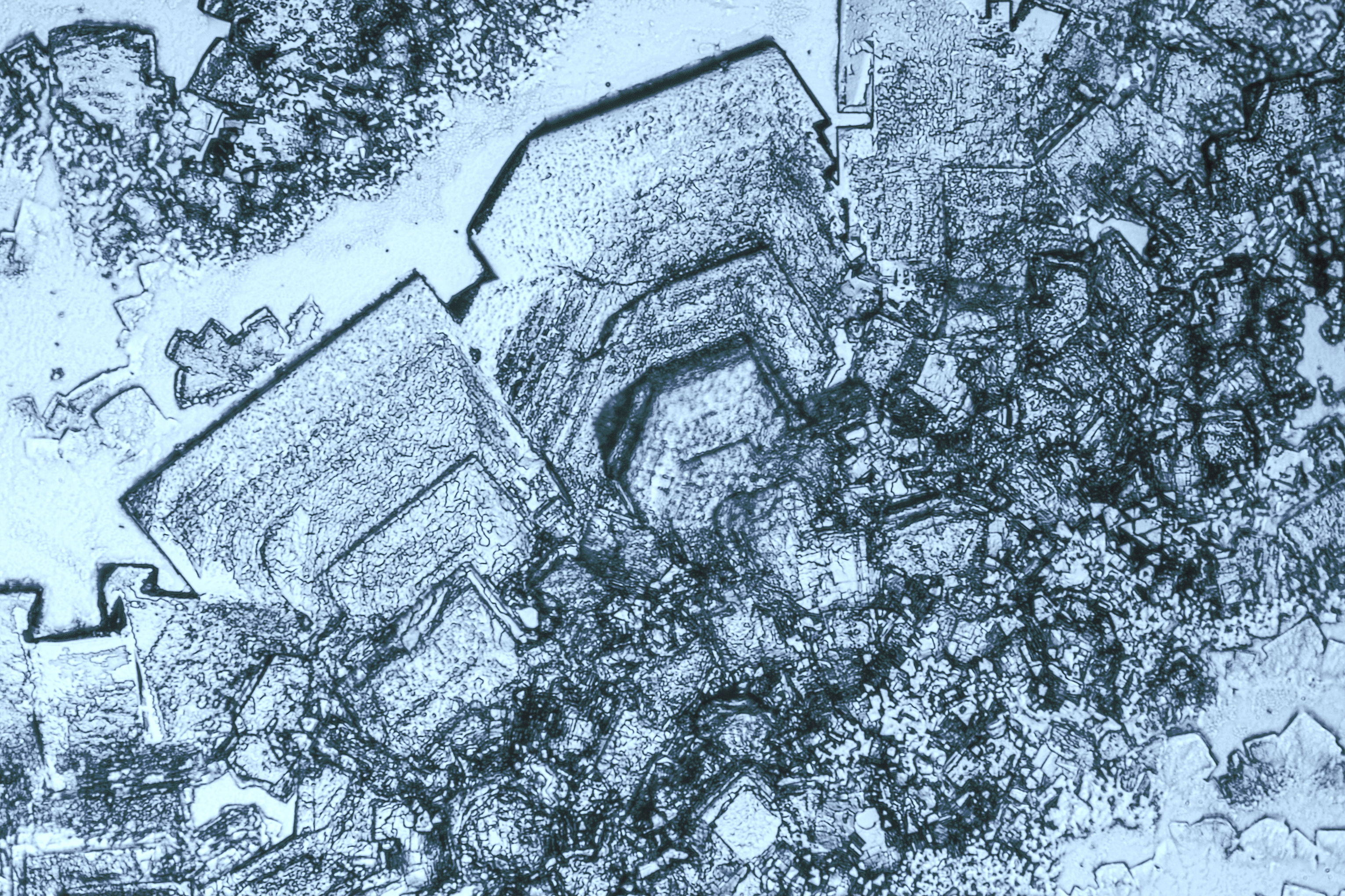 Black and white crystal structures