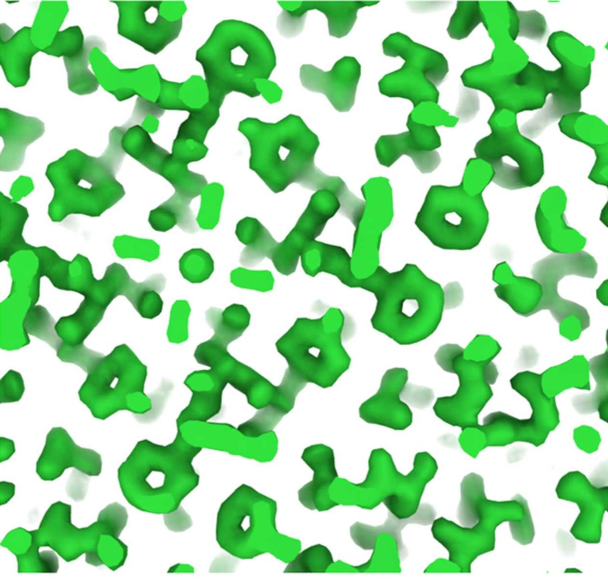 3D density map showing holes in the aromatic side chains