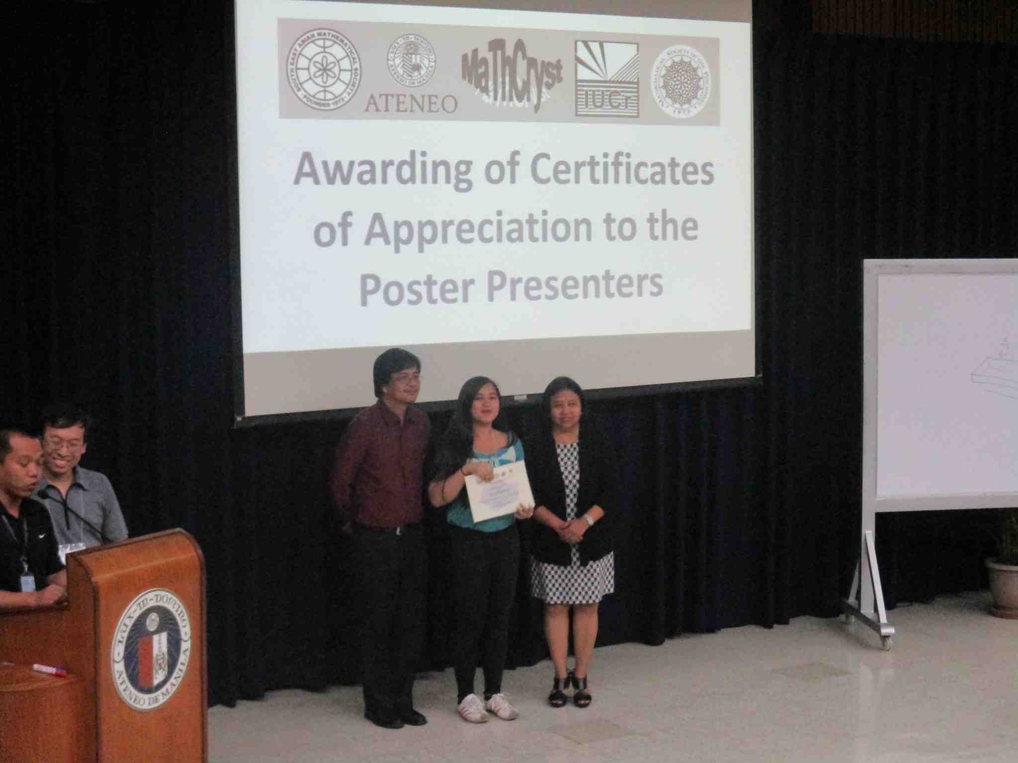 2017: Second Manila International Workshop on Mathematical Crystallography: Certificates