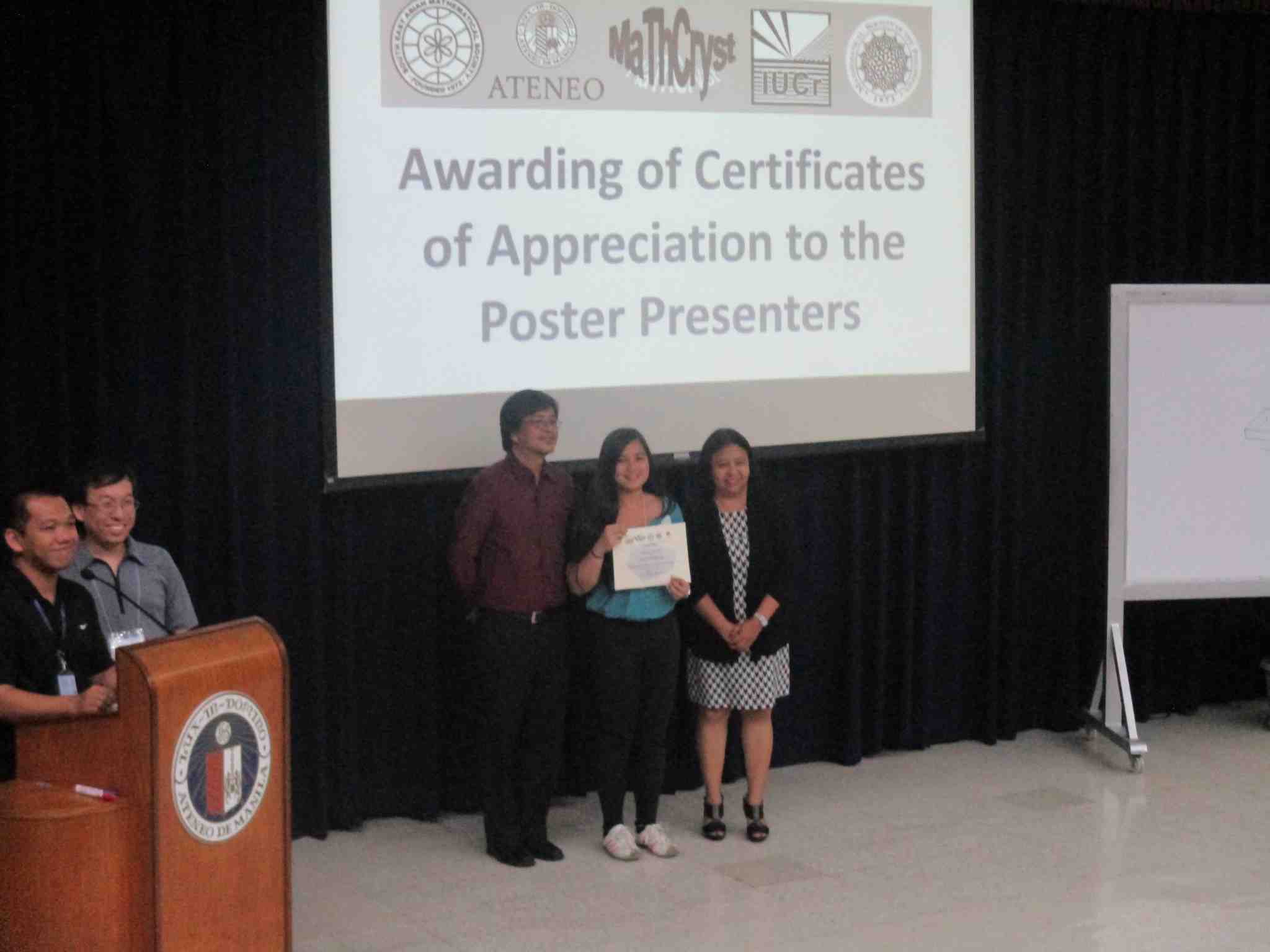 2017: Second Manila International Workshop on Mathematical Crystallography: Certificates