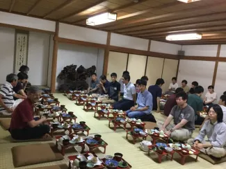 People sat on the floor