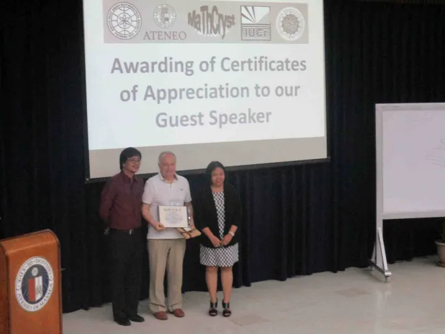 2017: Second Manila International Workshop on Mathematical Crystallography: Certificates