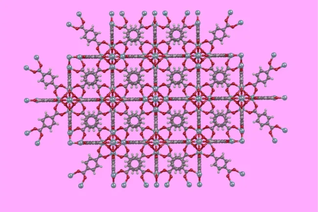  Decorative representation of the crystal structure of MOF UiO-66 (CSD refcode: RUBTAK03). 