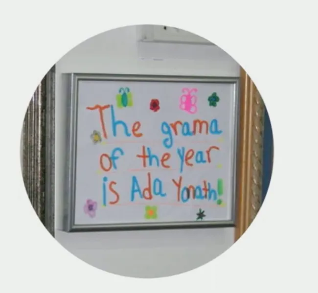 In Ada's daughter's handwriting: The grama of the year is Ada Yonath!